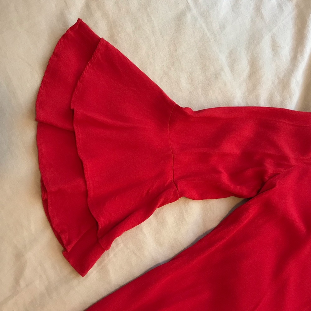 Zara Woman Red 3/4 Sleeve Top